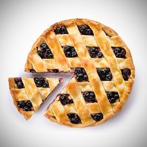 Planning-for-Succession-feature - A blueberry pie with 1 slice cut out and slid away from the whole.